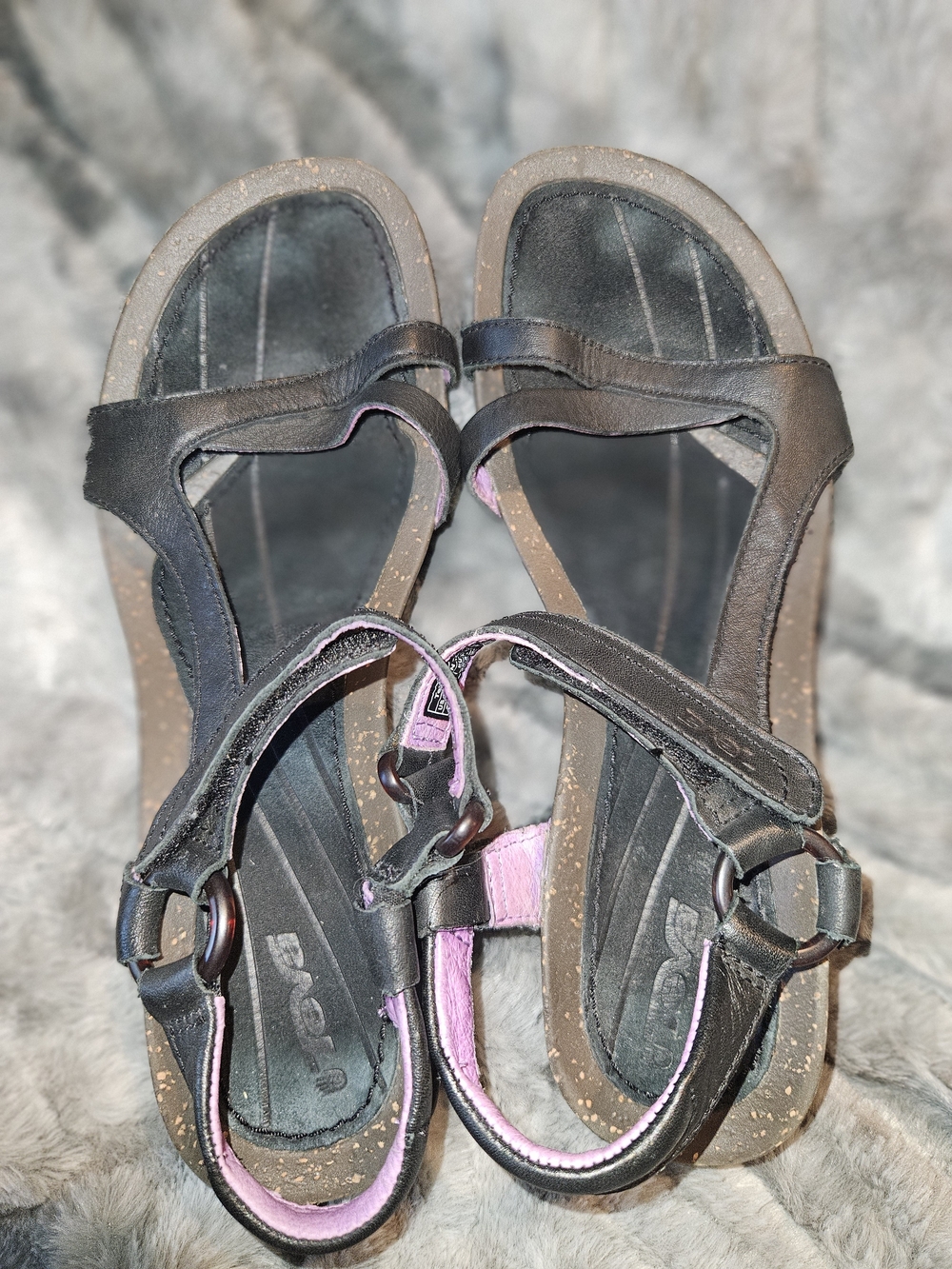 Teva Black Sandals with Purple Lining